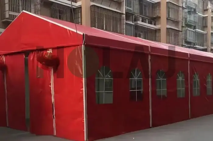 24x6m Red and White Wedding Tent for Outdoor Celebrations